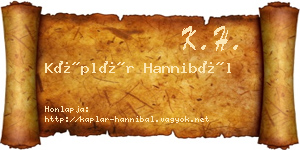 Káplár Hannibál névjegykártya